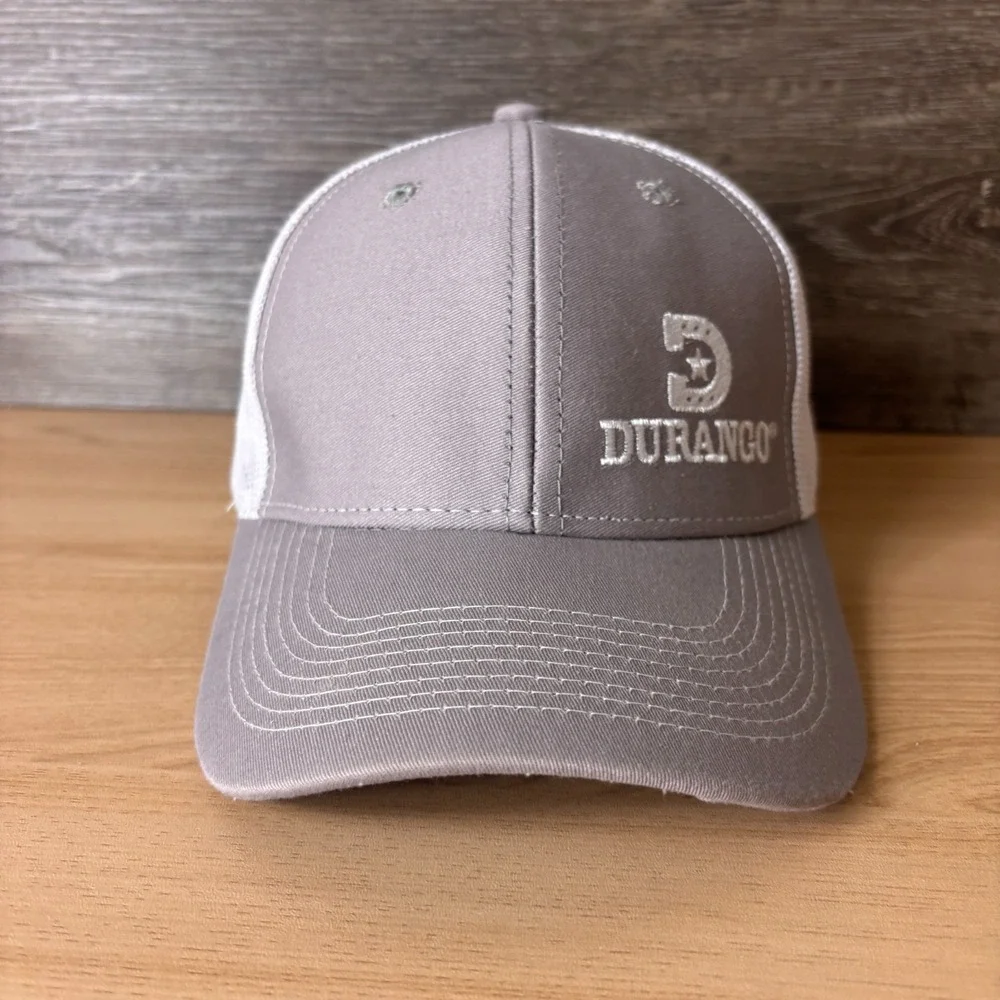 Durango Hat‎ Cap Snap Back Gray Mesh Trucker Embroidered Mens